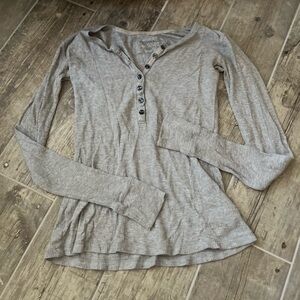 Sonoma Gray Long Sleeve Henley Top